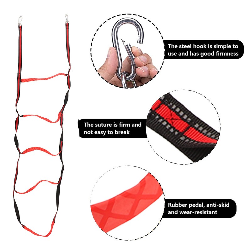 5 Steps Boarding Rope Ladder Portable Universal Boat Rope Ladder