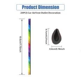 20PCS Youzzei Car Air Conditioner Vent Outlet Trim, DIY Air Vent Outlet Trim Strips Interior Decoration Strips, Upgraded PVC Car Interior Moulding Trim for All Straight of Auto Interior(Colorful)