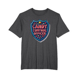 Candy Security: Candy Control Officer Badge T-Shirt, Men's Big and Tall, Dark Heather Grey