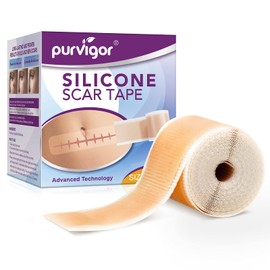Silicone Scar Tape Roll, 1.6” x 60” Medical Tape for Wound Care Bandages Scars Strips for Surgical Scars Keloid, C-Section, Burns, Injuries Acne, Stretch Marks Removal Sheet Tapes (1.6” x 60”)