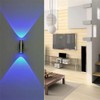 HOKY Double-Headed LED Light Bedroom Blue Aluminum Wall Lamp Home