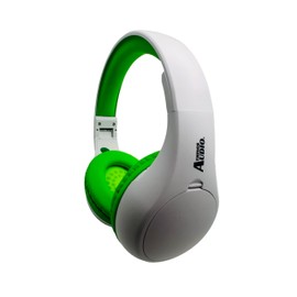 THINGS AUDIO Portable Personal FM Radio Headphones Pull-Out Antenna for Great Reception, Walking, Jogging, Relaxing, School, Talk Radio - Powered by 2AA Batteries (Not Included) (White & Lime Green)