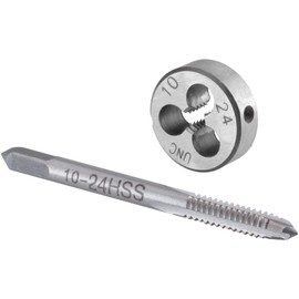 Burkit No 10-24 UNC Tap and Die Set, 10 x 24 UNC Machine Thread Tap and Round Die Right Hand