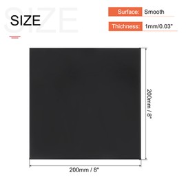 sourcing map Black ABS Plastic Sheet 8 x 8 x 0.04 Inch for Building Model, DIY Crafts, Panel, Pack of 1 Pcs