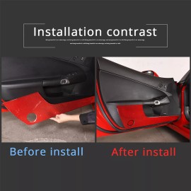 car-king888 Red Carbon Car Door Anti-Kick Anti-Scratch Panel Trim For Corvette C6 2005-2013