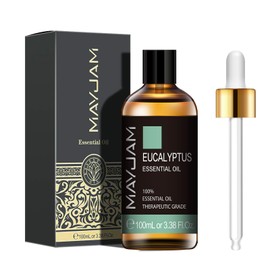 MAYJAM Essential Oil, Eucalyptus Aroma Oil, 3.38 fl oz (100 ml) Natural, Large Capacity, With Glass Dropper, Aromatherapy, Eucalyptus Oil, For Gift