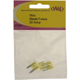 W4 Mini Blade 20 Amp Fuses - Yellow