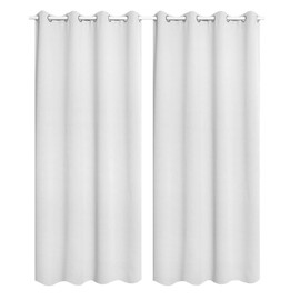 WOLTU Set of 2 Opaque Curtains with Eyelets, Lightweight and Soft Blackout Curtains, Heat Insulating, Thermal Curtain, Cold Protection, Eyelet Curtain for Living Room, Children's Room, 135 x 225 cm,