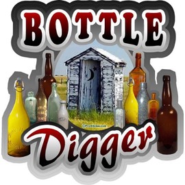 ProSticker 508 (One) 4" Treasure Series Bottle Digger Metal Detecting Decal Sticker