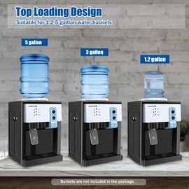 5 Gallon Water Dispenser,Top Loading Hot and Cold Water Cooler Dispenser for 1.1-4.9 Gal Water Bottle,Electric Countertop Drinking Machine for Studio,Office,Desk