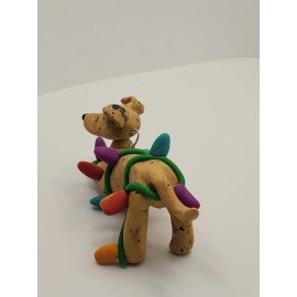 Celtic Forest Clay Greyhound Christmas Ornament TANGLED IN LIGHTS Polymer Clay HAND MADE Brindle
