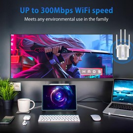 2025 WiFi Extenders Signal Booster for Home Long Range Covers Up to 45+ Devices & 8470 Sq.ft, Long Range WiFi Extender Internet Signal Booster, White