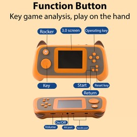 Handheld Game Console with 400 Classical FC Games Retro Mini Game Machine 3.0-Inch Color Screen Support for TV Output , Presents Birthday for Friends (Orange)