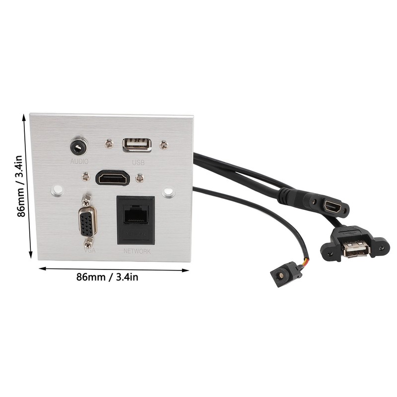 Multimedia Socket Aluminum Alloy USB HD VGA 3.5MM Sound RJ45