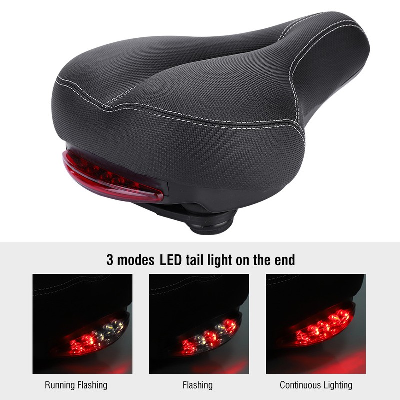 Mountain Road Bike Soft Seat Saddle with Tail Light Replacement