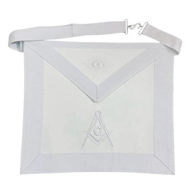 Masonic Apron with Square & Compass & All-Seeing Eye – Adjustable Belt – Freemasonry Regalia for Lodge Members Size (16×14)