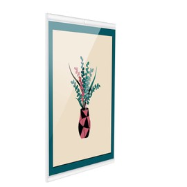 Beowanzk Picture Frame DIN A3 Frame 30 x 40 / A4 Frame 20 x 30 White Transparent Acrylic Poster Frame Square for Wall Posters, Diplomas, Weddings (A4 Frame)