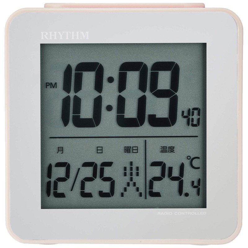 RHYTHM Table Clock, Radio Clock, Alarm Clock, Fit Wave D158,