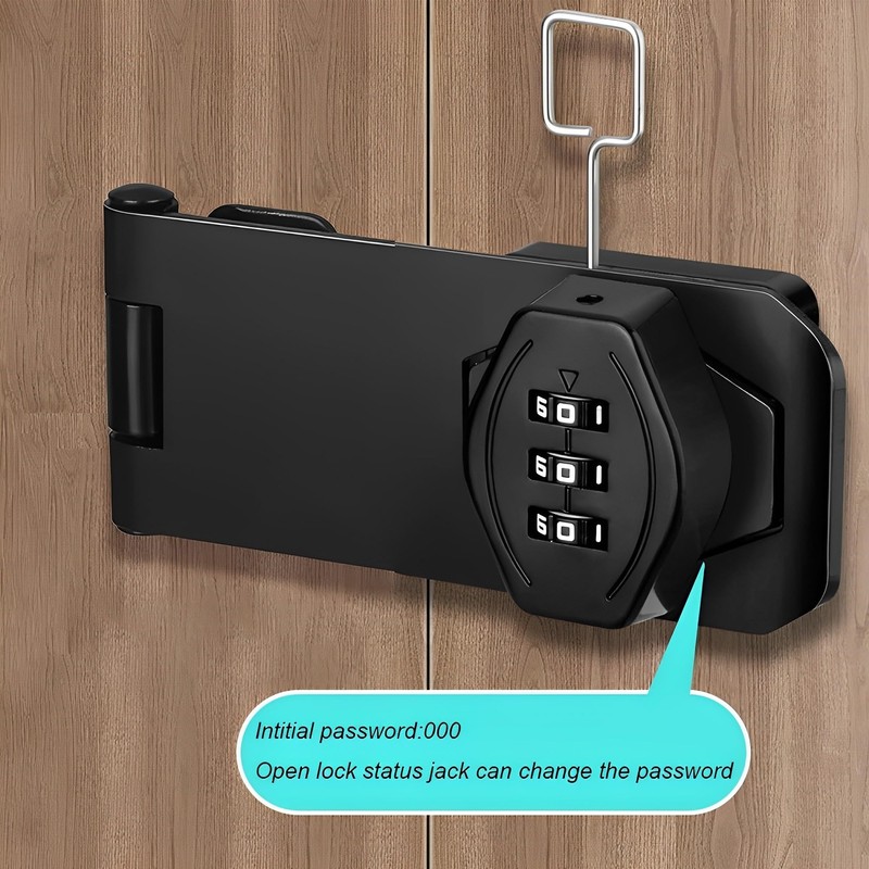 Mechanical Password Combination Rotary Hasp Latch Locks, Keyless Door Security