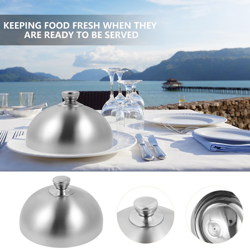 Healeved Stainless Steel Food Cover Dome - 7.87 Inch Plate
