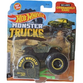 Hot Wheels Monster Trucks Tactical Unit with Crushable car