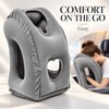 Inflatable Travel Pillow for Airplanes – Forward Leaning Head &