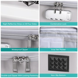 BALEINE Fireproof Document Box with Lock, Portable Fireproof Document Bag Waterproof Fire Proof File Boxes for Documents, File Organizer Box for Important Paperwork (Silver, 12.5''x10.5''x6'')