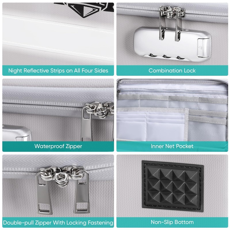 BALEINE Fireproof Document Box with Lock, Portable Fireproof Document Bag