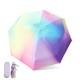 Vesaneae Pocket Umbrellas with 8 Ribs, Mini Umbrella with Capsule Box, UV Folding Umbrella, Sun UV Protection Umbrella, Compact Travel Umbrella, Windproof, Strong, Umbrella for Women, E