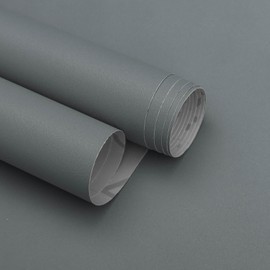 Froluya Gray Wallpaper Peel and Stick 16 inch x 118 inch Contact Paper Matte Removable Waterproof Gray Peel and Stick Wallpaper Self-Adhesive Contact Paper for Cabinets Bedroom Bathroom