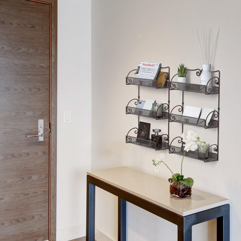 Deco Brothers 3 Tier Wall Mounted Spice Rack, 2 Pack,