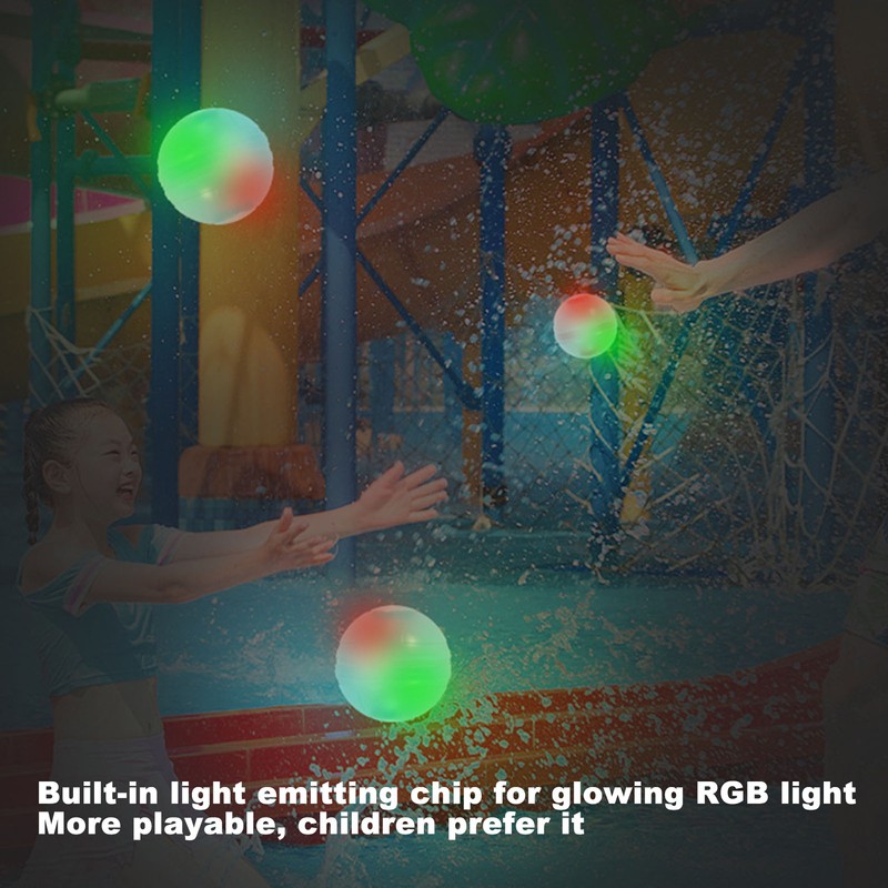 4Pcs Glowing Pool Balls Reusable Silicone Glowing Beach Ball Water