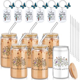 Mimorou 6 Set Christian Gifts for Women 16oz 6 Tumblers with Lids Straws and 6 Christian Keychain Inspirational Scripture Cup Sisters in Christ Gifts Bible Verse Friendship Supplies – Proverbs 27: 9