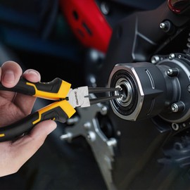 GRENPRO 4-Piece Snap Ring Pliers Set - 7-Inch Internal/External Circlip Pliers Kit (Straight/Bent Jaw, 5/64" Tip) for Ring Removal, Heavy Duty Chrome Vanadium Steel with Storage Pouch