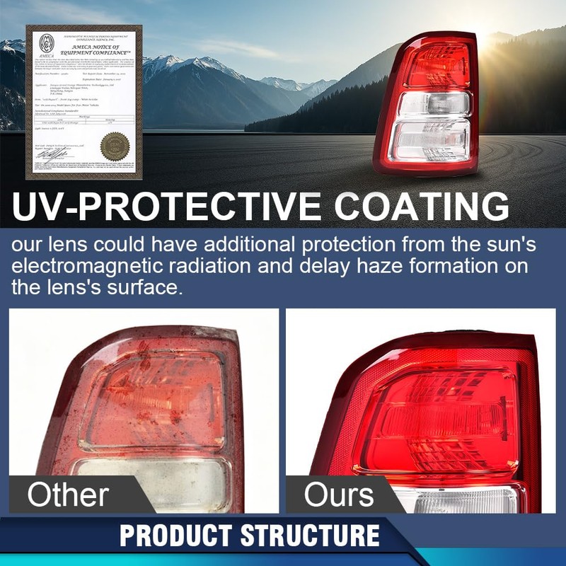 PIT66 Tail Lights Rear Light Lamp Assembly Compatible with Dodge