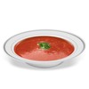 BloominGoods 50 Disposable White Silver Rimmed Plastic Soup Bowls |