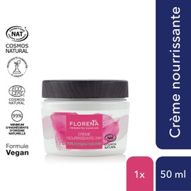 FLORENA 24H Pflegecreme mit fermentiertem Olivenöl und Kamelie (1 x 50 ml), feuchtigkeitsspendende Gesichtspflege für alle Hauttypen, langanhaltende pflegende Gesichtspflege