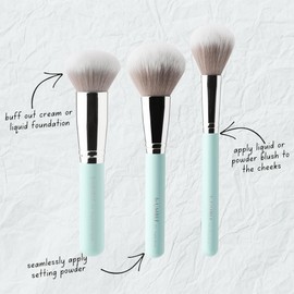 Humble Cosmetics Detail Eye Set - Precise Makeup Brushes for Eyeshadow - Makeup Products for Powder, Creams, Liquids - Vegan and Cruelty Free - 3 pc