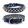 Yiwong Spiked Leather Dog Collar Lead, Anti Bite Rivet Dog