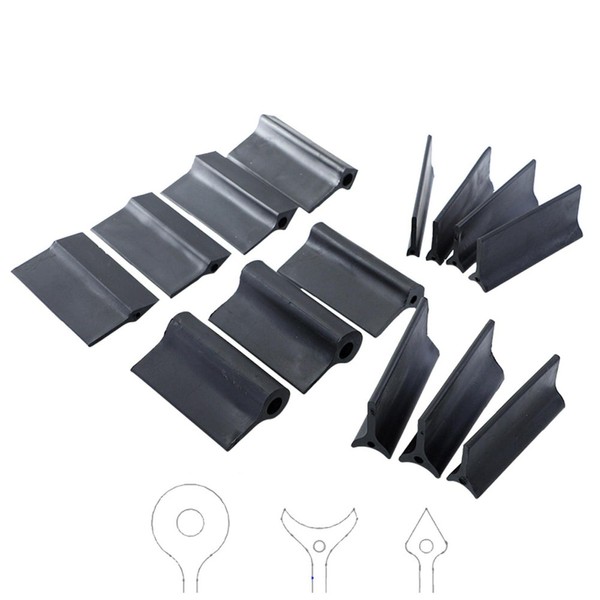 Rubber Polishing Pad, 14 pcs/set Flexible Contours Convex Concave Sanding Block, Con tour Detail Sanding Grip Pad for Convex and Concave Sanding, Woodworking Tools(Black)
