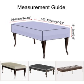 sourcing map Bench Cushion Cover Stretch Jacquard Checkered Dining Bench Cover Anti Dust Washable Bench Seat Protector Cover for Bedroom, Living Room, Kitchen, Beige