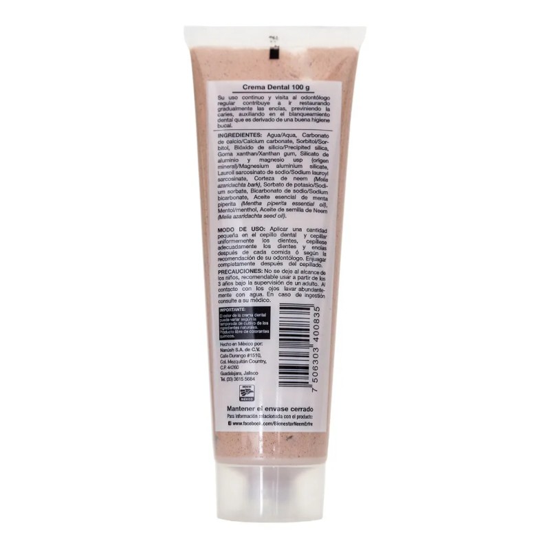 Paq.de 3-crema Dental Artesanal De Corteza De Neem Sin Fluor