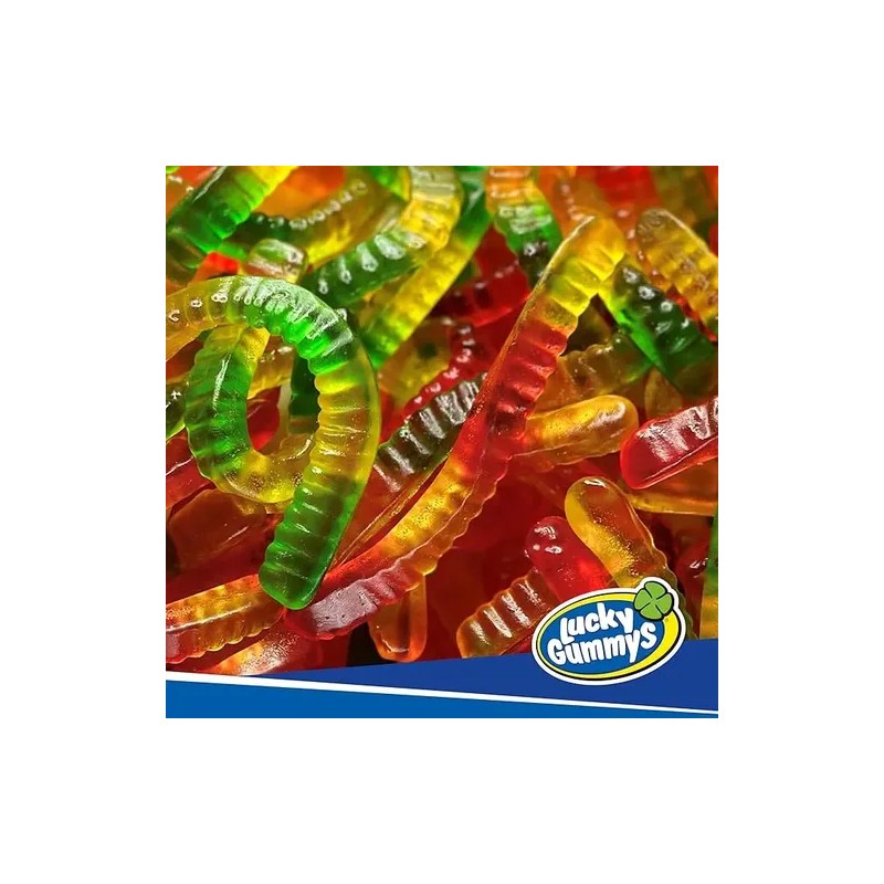 Gomitas Lucky Gummys Lombrices Sabor Frutal 1kg