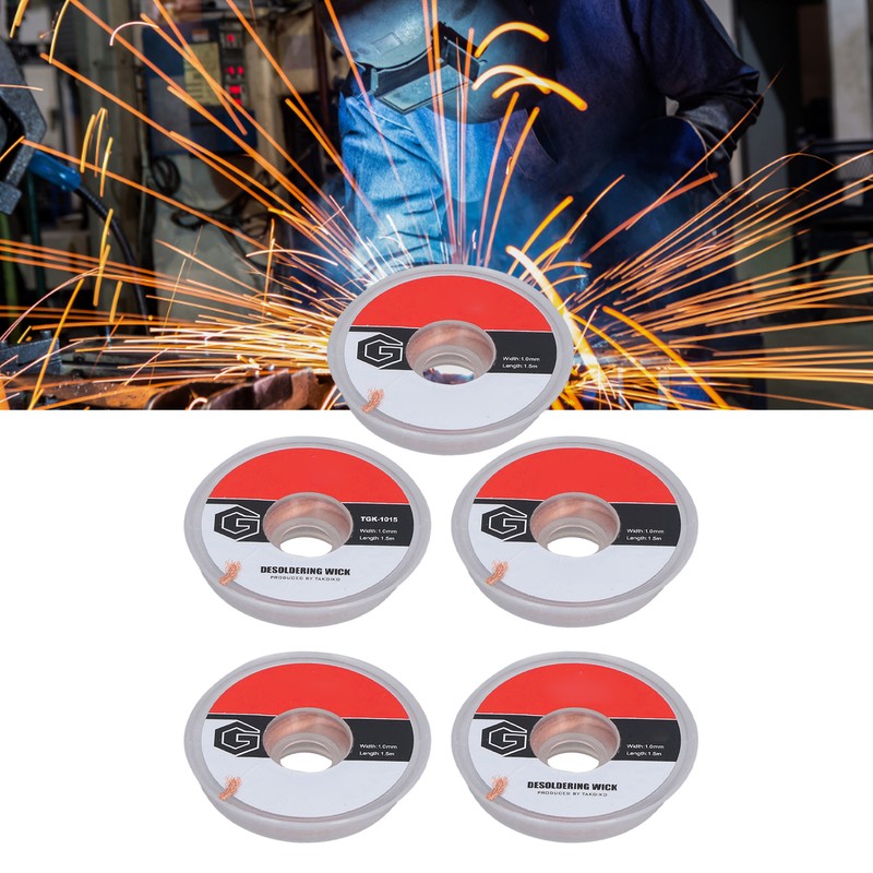 5Pcs TGK‑1015 Solder Wick Oxidation Resistant Professional Desoldering Wick for