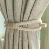 Curtain Holdbacks Boho Tiebacks for Drapes, Farmhouse Jute Rope Cotton