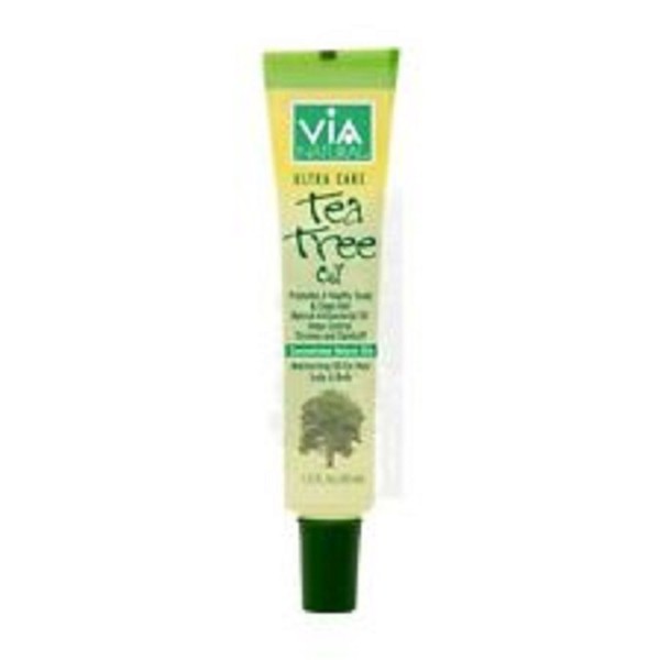 VIA Natural Ultra Care Tea Tree Oil Concentrated Natural Oil 1.5oz - Pack of 2 / Promotes A Healthy Scalp & Clean Hair. Natural Antibacterial Oil, Helps Control Dryness and Dandruff