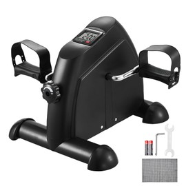 Happybuy Under Desk Bike Pedal Exerciser,Multi-level Resistance Pedal Exerciser for Home Office Workout,Mini Exercise Bike for Arm/Leg Exercise,Cycling Portable Peddler with LCD Display & Non-Slip Mat