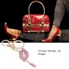 Rhinestone Keychain Red Lip Shape Bag Purse Key Ring Decorative