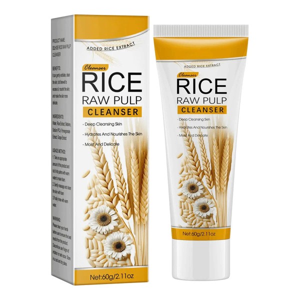 Limpiador Facial Con Puré De Arroz, Limpia, Hidrata Y Humect