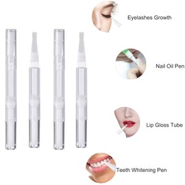 20Pcs Transparent Twist Pens,3ml Nail Twist Pens Empty Transparent Nail Oil Pen with Brush Empty Cuticle Oil Pen Cosmetic Container Pen for Lip Gloss Eyelash Growth Liquid